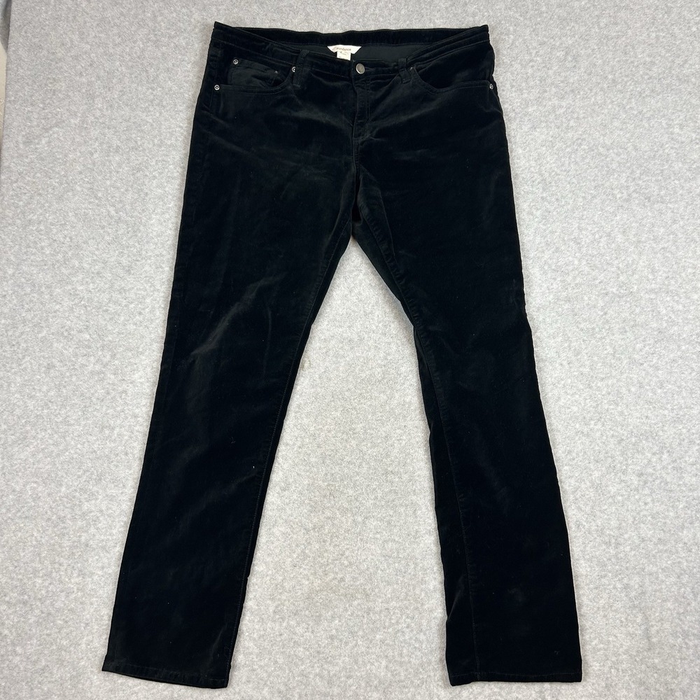 Sundance Velvet Pants Women's Size 14 Black Straight Leg Stretch